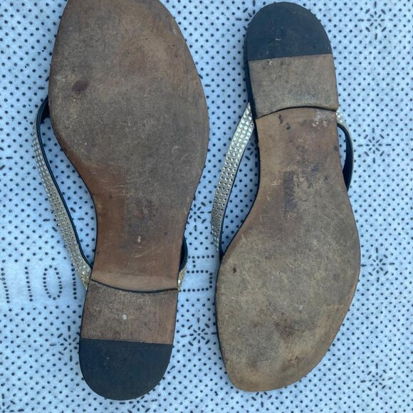 Gina Women Flat Diamante Sandals Ladies Thong Rhinestones Flip Flops Summer Shoe - Picture 10 of 10